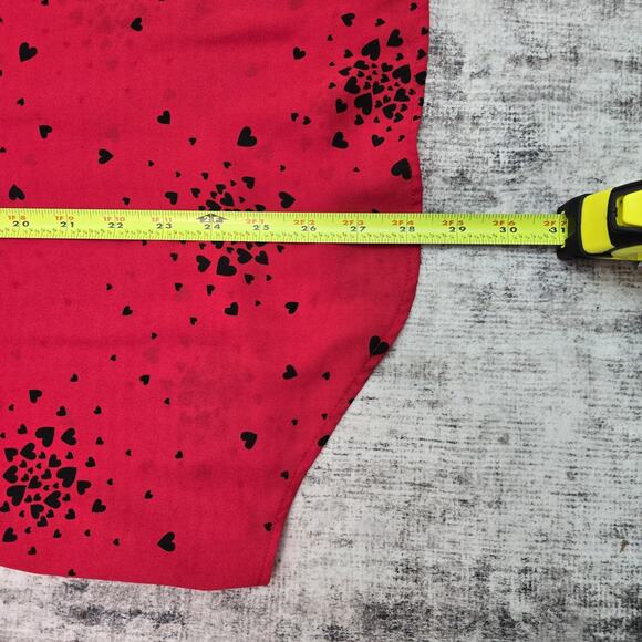 Liz Claiborne Blouse Womens 2X Red Black Heart Print Button Up Career Top Plus - Picture 6 of 10